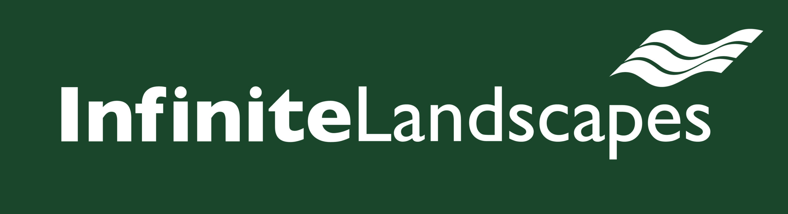 Infinite Landscapes 2024 - Primary Logo - White - Green Background